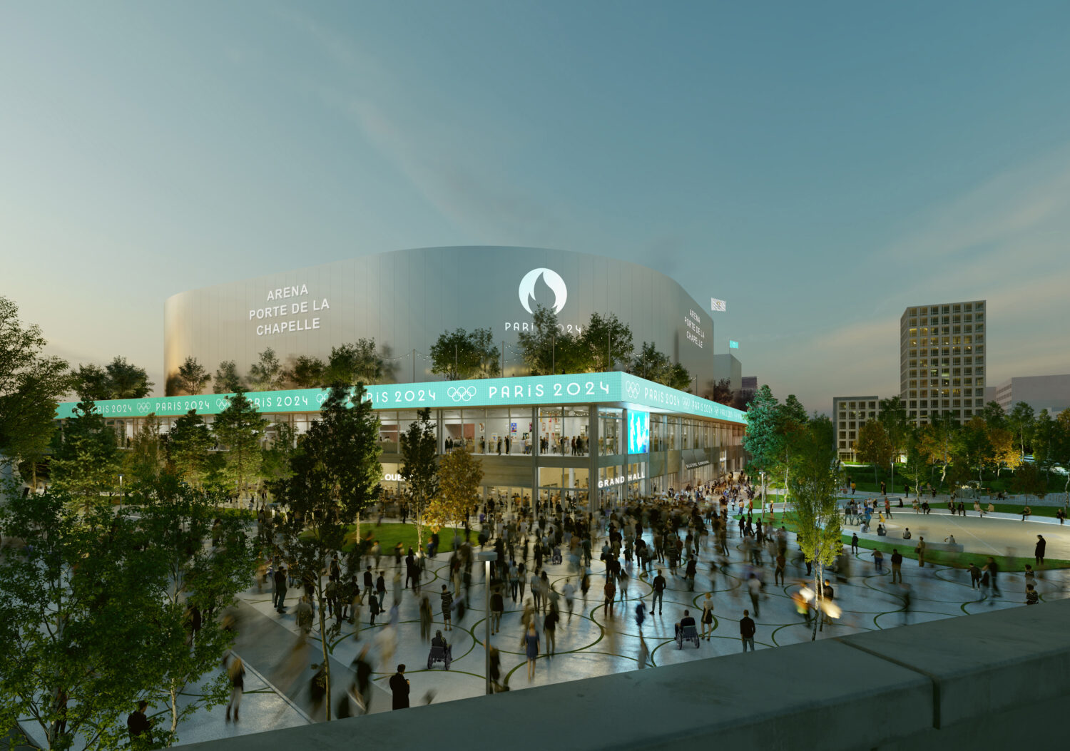 Mockup of Adidas Arena during Olympic Games of Paris 2024
