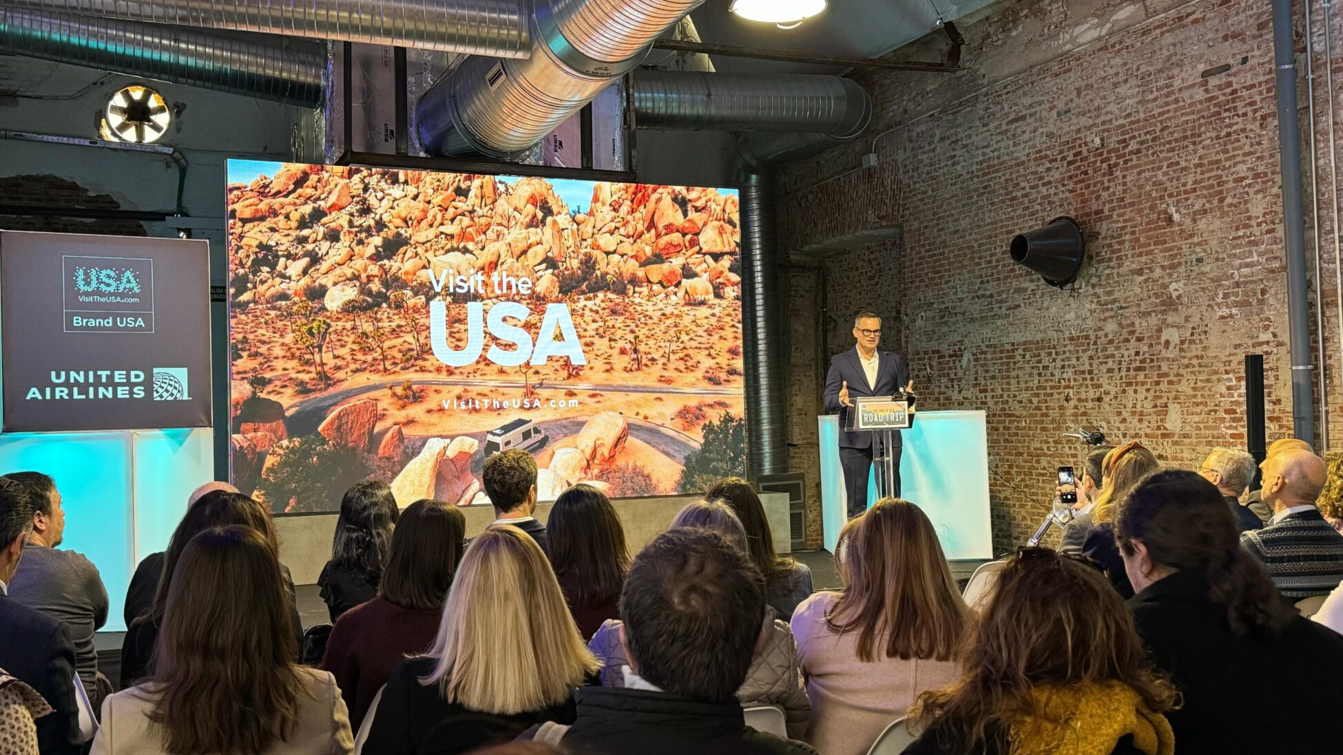 presentation in front of small crowd