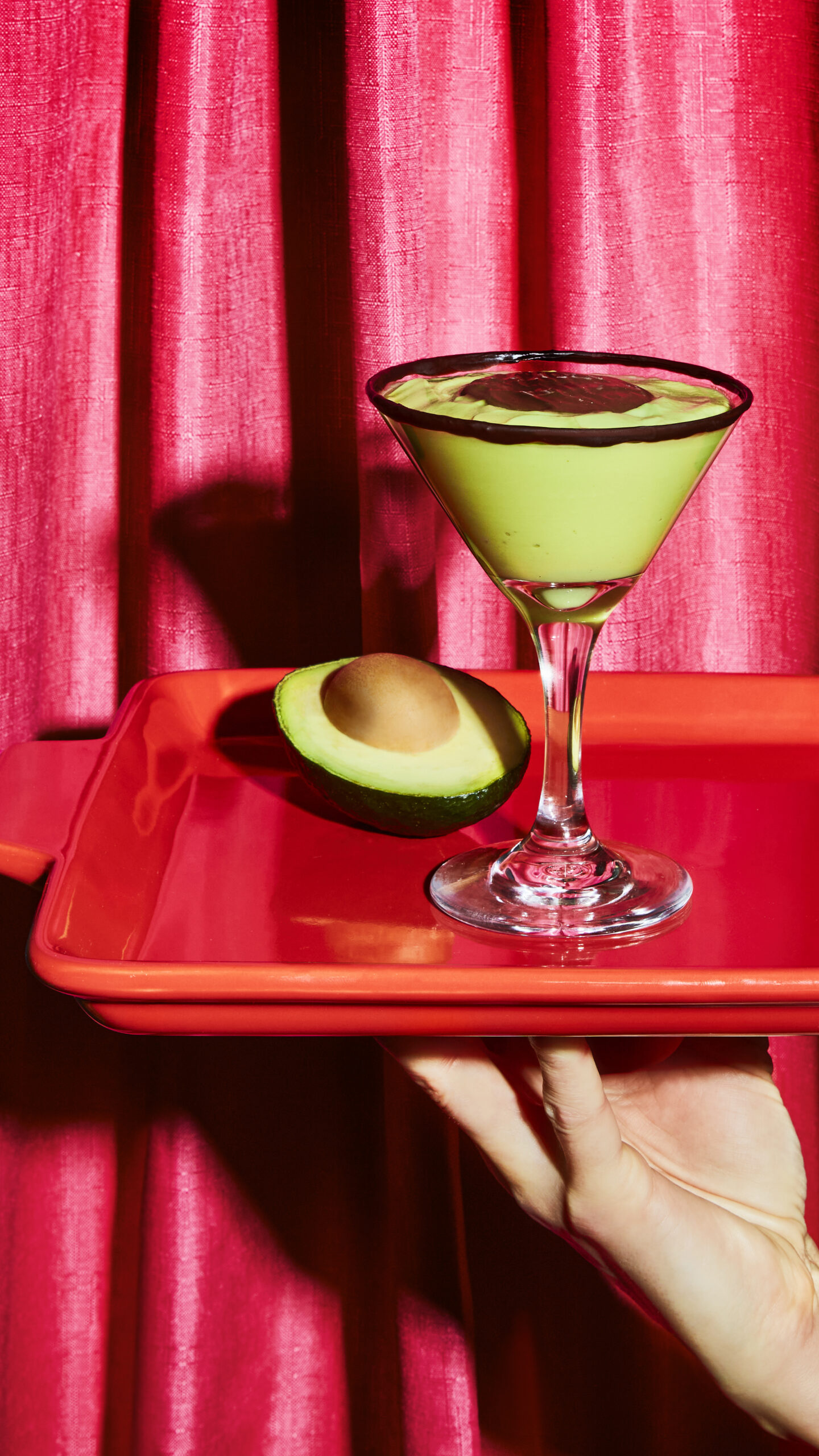 cocktail with avocado fruit