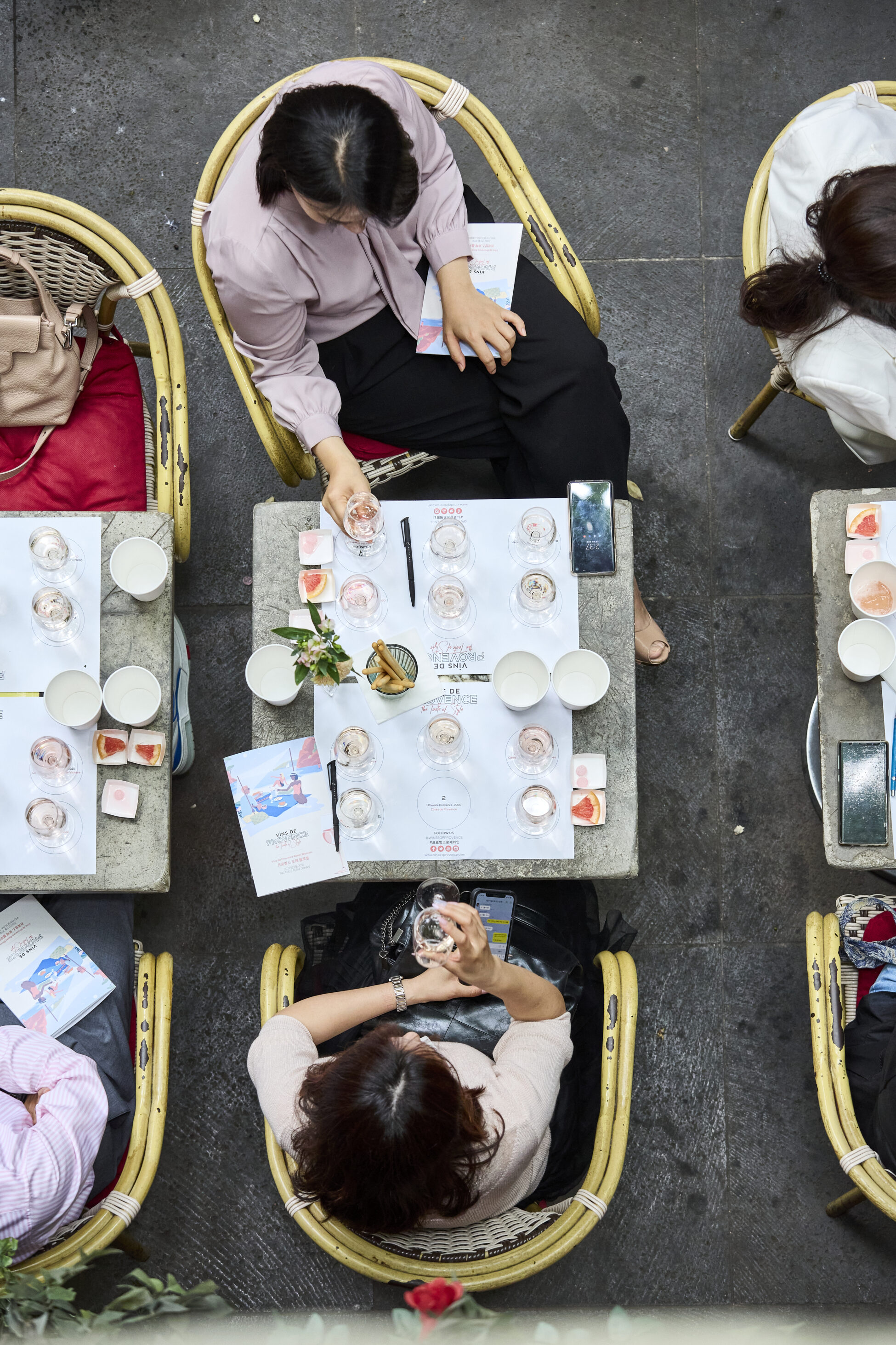 Journalists tasting Rosé during an event on South Korea