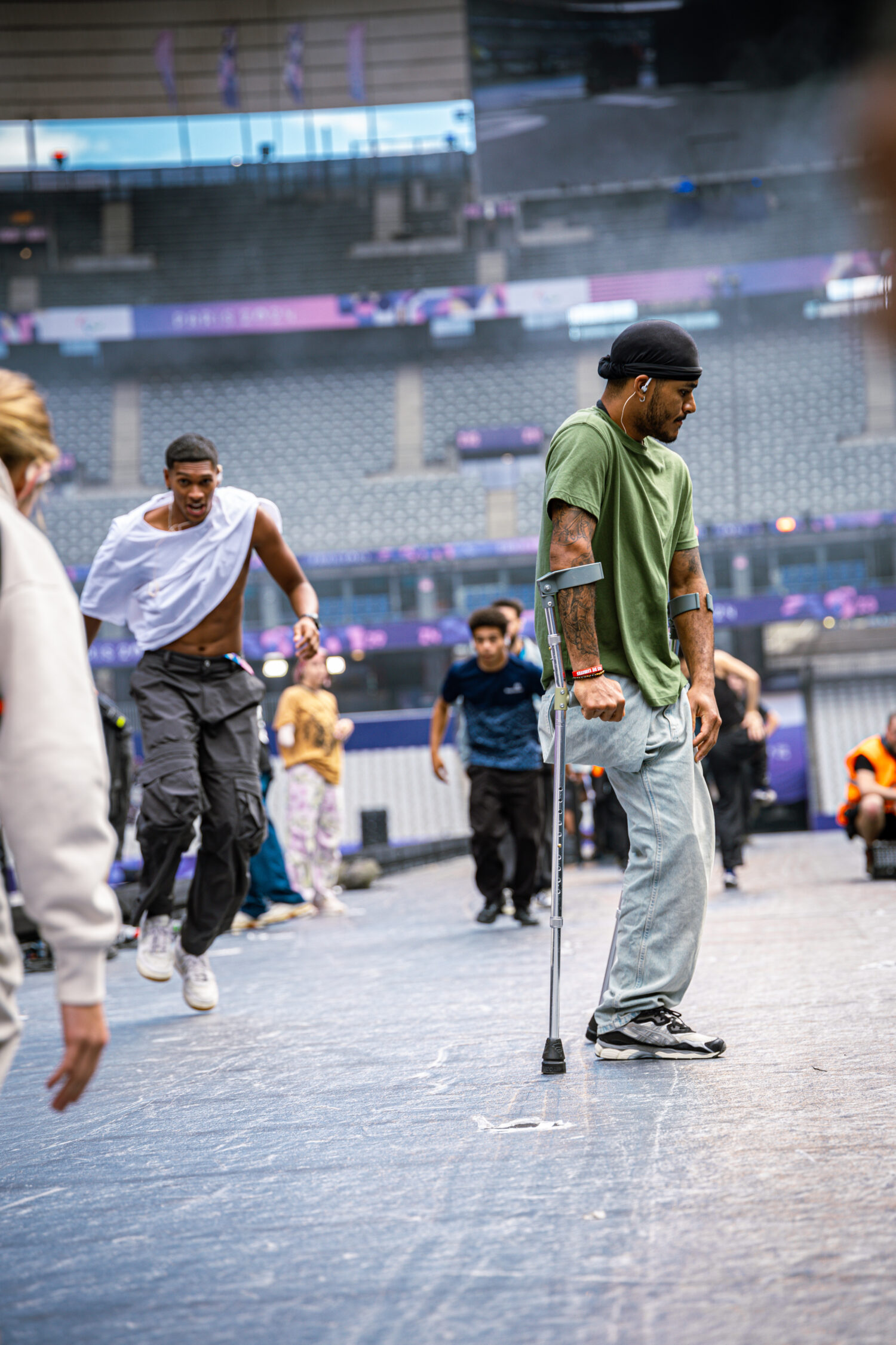 Rehearsal for the closing ceremony show of the Paralympic Games.