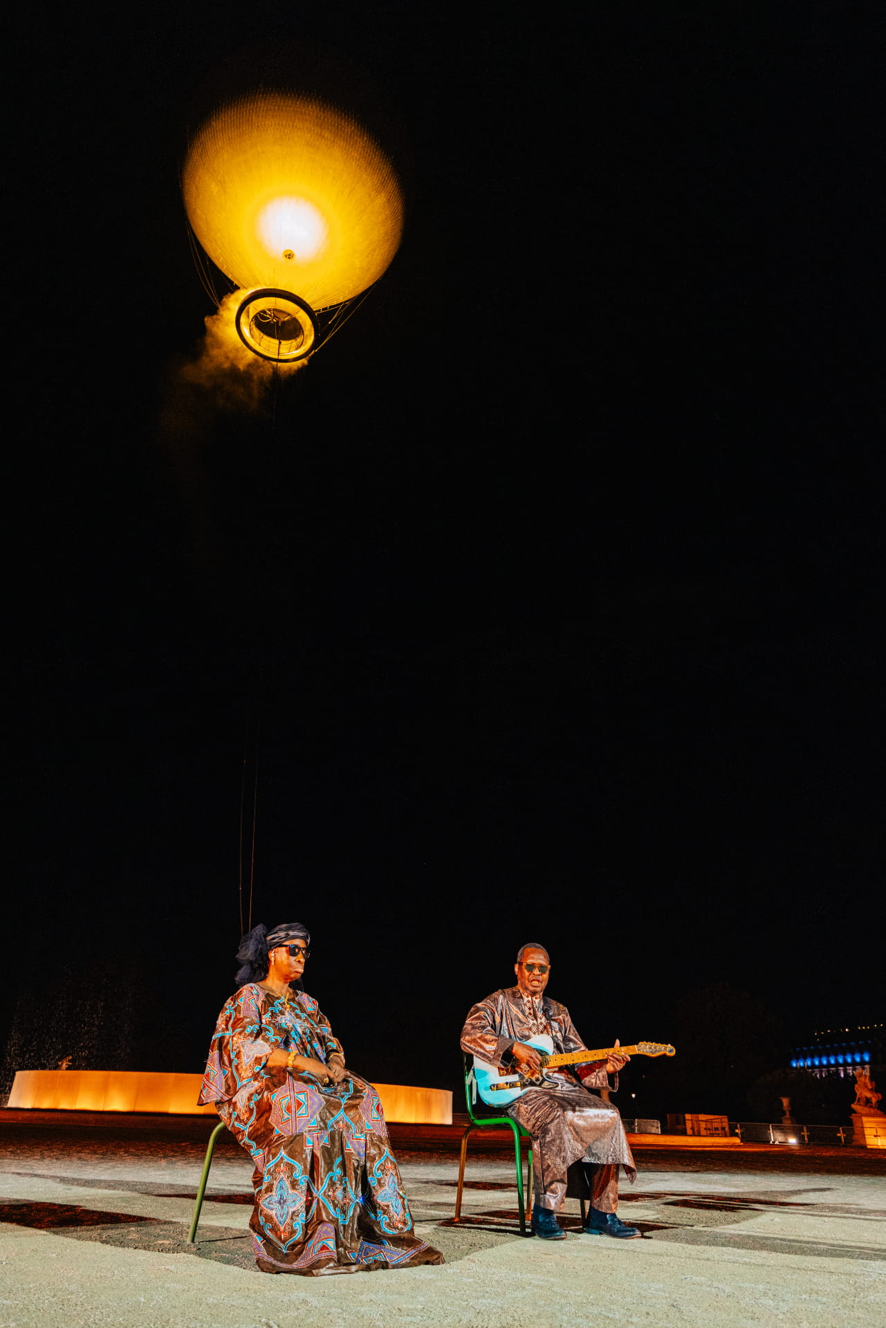 Performance by Amadou & Mariam in front of the Paralympic cauldron at the Jardin des Tuileries.​