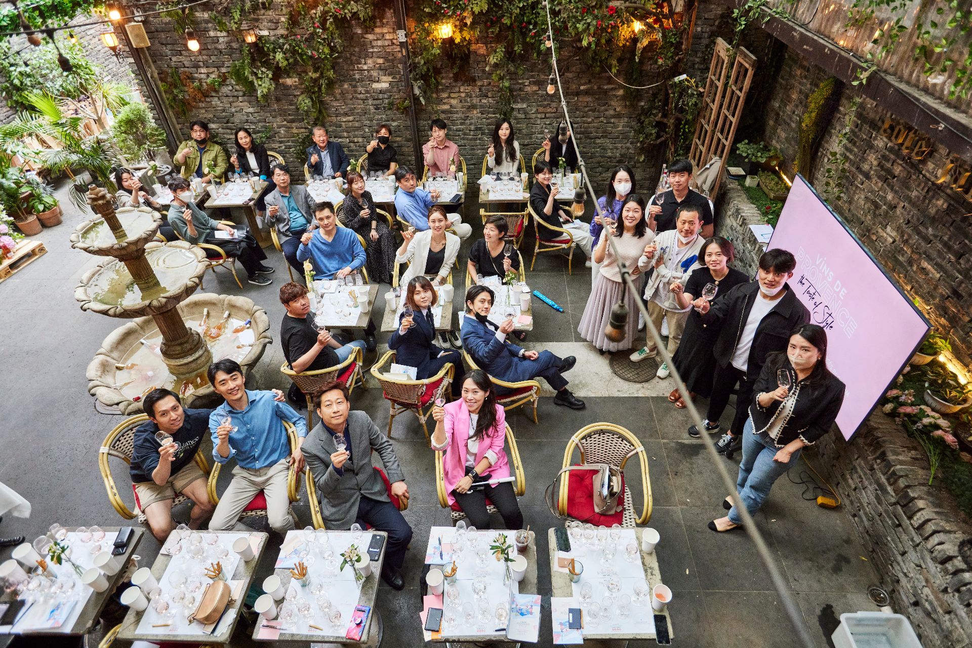 influencers and KOL during a Rosé wine tasting
